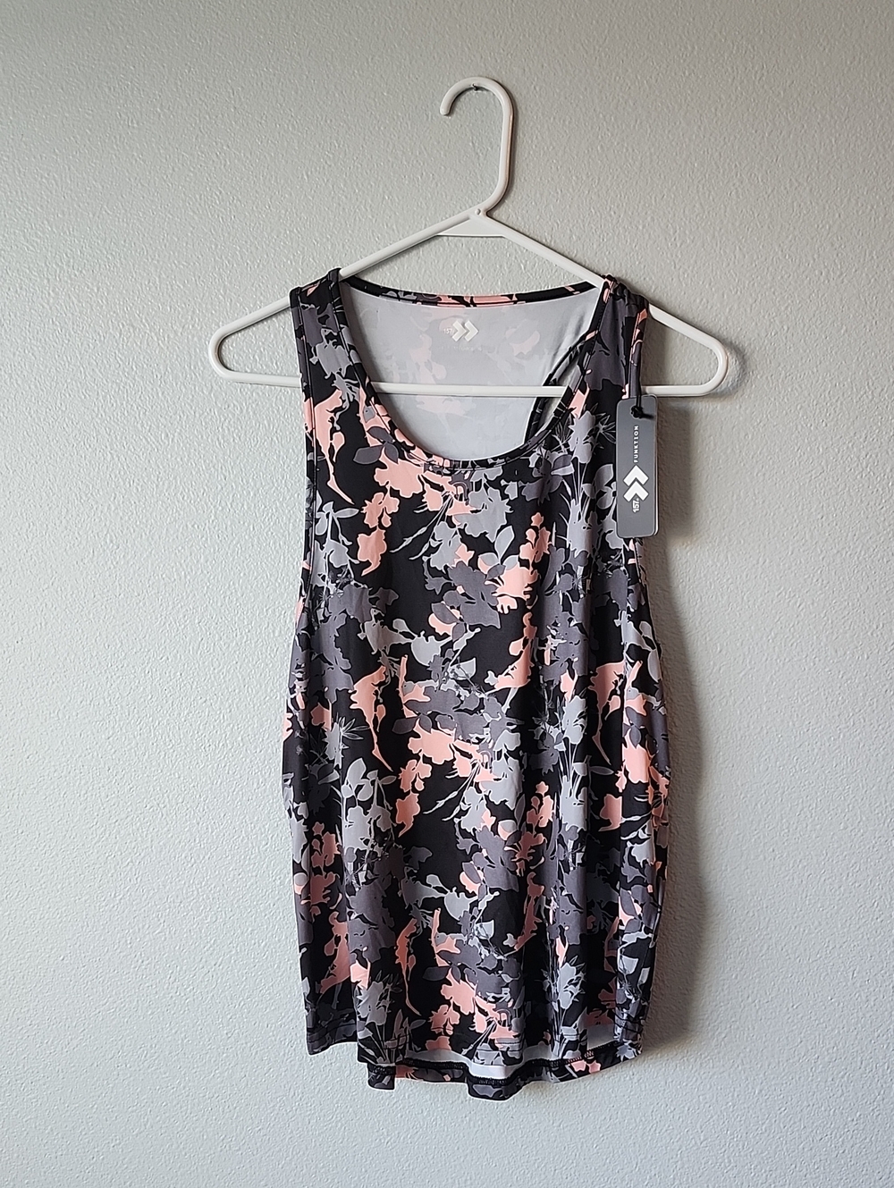 Women's Floral Tank in Black, Gray & Pink - Athletic Style